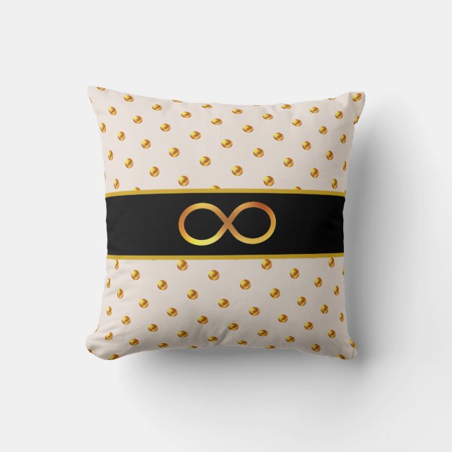 Elegantes Golden Black and Beige Kissen (Vorderseite)