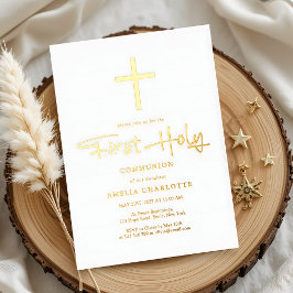 Elegantes Golden Cross Gold Folieneinladung