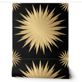 Elegantes Golden Golden Black Modernes Muster Tapete