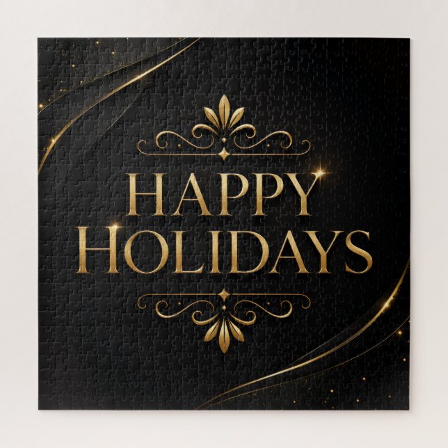 Elegantes Golden Happy Holidays Luxusdesign (Vertikal)