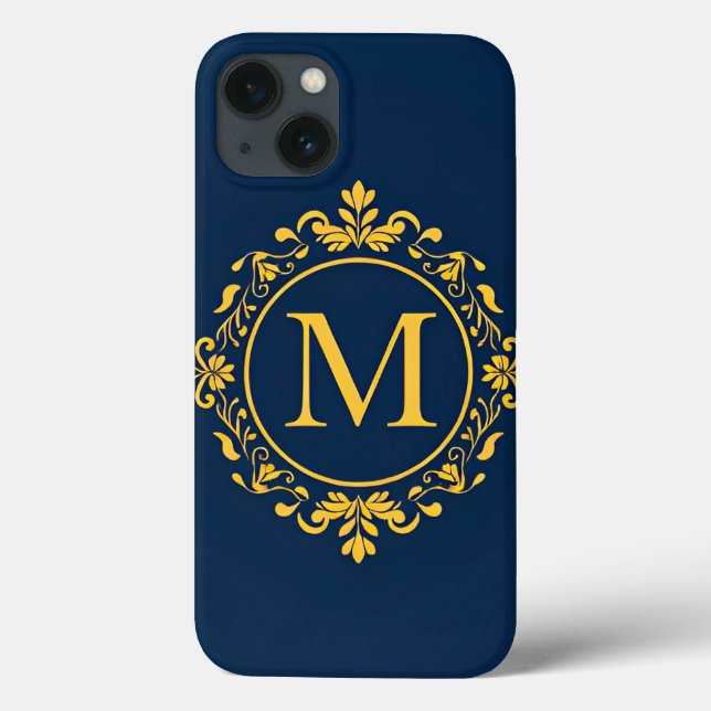 Elegantes Golden Monogram Design Case-Mate iPhone Hülle (Rückseite)