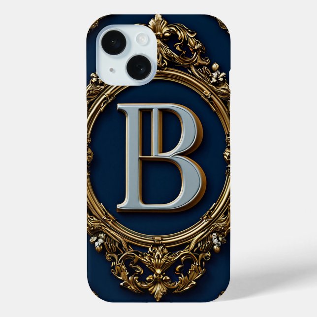 Elegantes Golden Monogram Design Case-Mate iPhone Hülle (Rückseite)