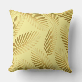 Elegantes Golden Palm Leaf Muster Kissen Kissen