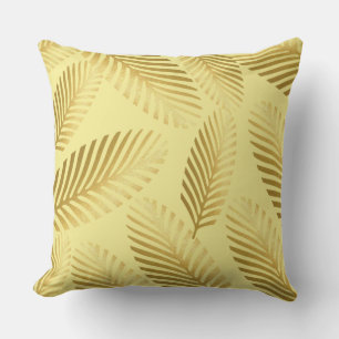 Elegantes Golden Palm Leaf Muster Kissen Kissen