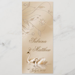 Elegantes Golden Swans Formal Wedding Program Gebe Programm