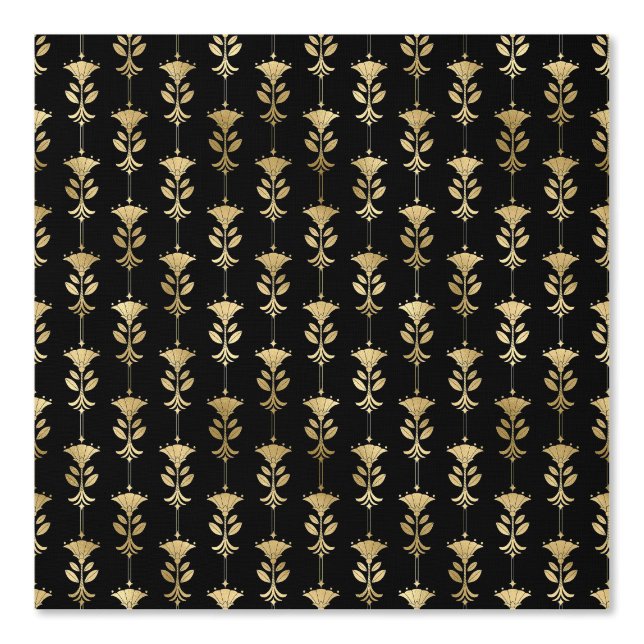 Elegantes Golden Tulip Art Deco Tapete (Vorderseite)
