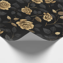 Elegantes goldenes Akzent-Rose schwarzes Blumenmus