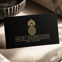 Elegantes Goldenes Ananas-Logo auf Schwarz