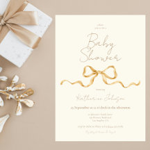 Elegantes goldenes Band Beige neutrale Babyparty