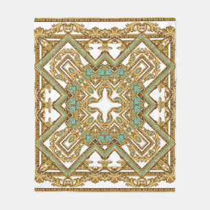 Elegantes goldenes Barock, Zierdesign. Fleecedecke