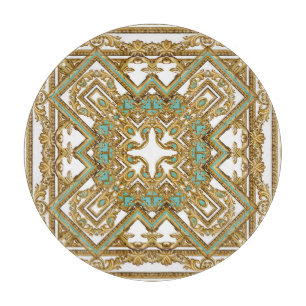 Elegantes goldenes Barock, Zierdesign. Schneidebrett