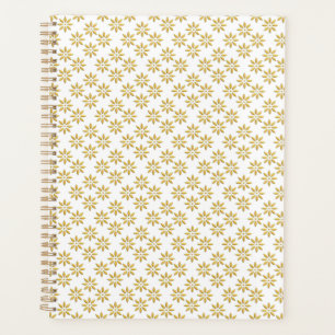 Elegantes goldenes Blume-Muster weiß Planer