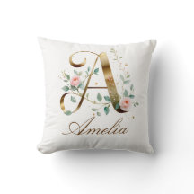 Elegantes goldenes Blumenmonogramm Anfangsbuchstab