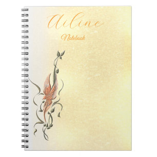 Elegantes goldenes Blumenranken-Spiral-Fotobuch Notizblock