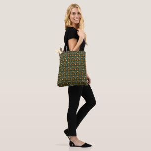 Elegantes goldenes bohemianisches Ornamentmuster Tasche