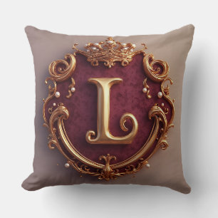 Elegantes goldenes Buchstaben-Kronen-Emblem auf Sa Kissen