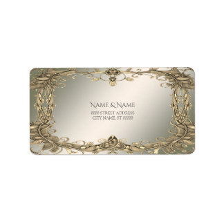 Elegantes goldenes dekoratives Adressetikett