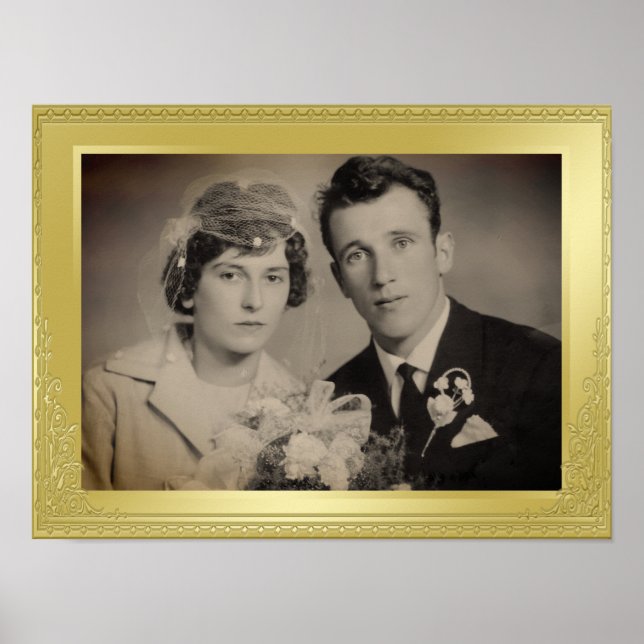 Elegantes goldenes Foto Poster (Vorne)