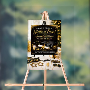 Elegantes goldenes Fotobooth-Schild   Hochzeit & A Acrylschild