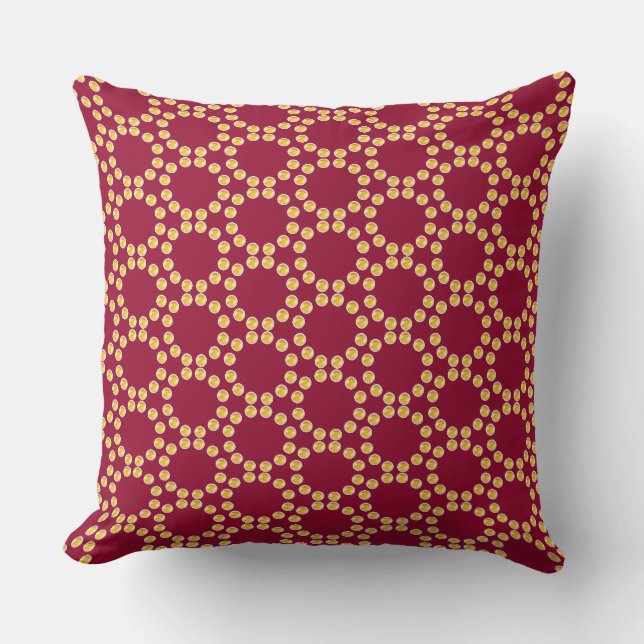 Elegantes goldenes geometrisches Muster Kissen (Vorderseite)