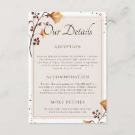 Elegantes Goldenes Herbstblatt - Details zur Hochz Begleitkarte
