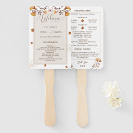 Elegantes Goldenes Herbstleaf-Hochzeitsprogramm Fächer