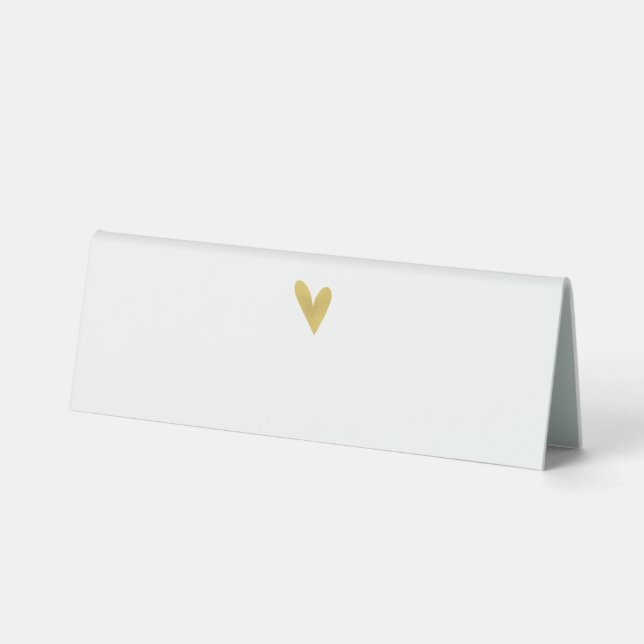 Elegantes Goldenes Herz Tischaufsteller (Vorderseite)