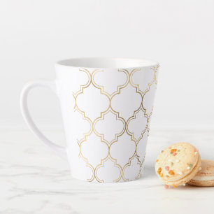 Elegantes goldenes islamisches geometrisches Kunst Milchtasse