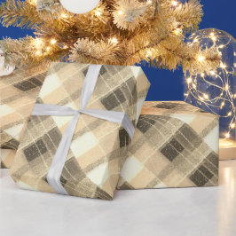 Elegantes goldenes Karo-Landhaus Geschenkpapier