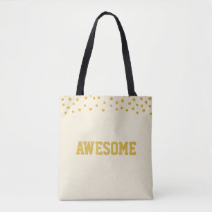 Elegantes goldenes Konfetti auf Beige Tasche