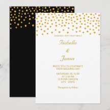 Elegantes goldenes Konfetti auf Schwarz & Weiß