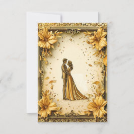 Elegantes Goldenes Kunstwerk Einladung