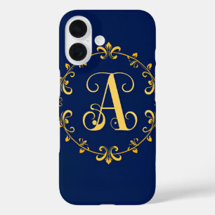 Elegantes goldenes Monogramm mit dem Buchstaben A iPhone 16 Hülle