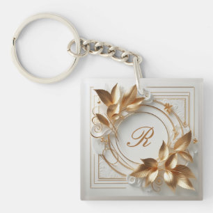 Elegantes goldenes Monogramm-Schlüsselanhänger Schlüsselanhänger
