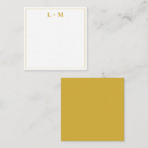 Elegantes goldenes Paar-Monogramm minimalistisch e Mitteilungskarte