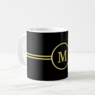 Elegantes goldenes personalisiertes Monogramm auf Kaffeetasse