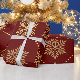 Elegantes goldenes Schneeflocken-Muster Geschenkpapier