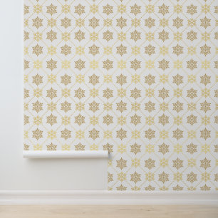 Elegantes goldenes Schneeflocken-Muster Tapete
