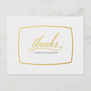 Elegantes goldenes Schriftzug Hochzeit Minimalisti Postkarte