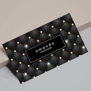 Elegantes goldenes schwarzes glitzerndes Monogramm Magnetische Visitenkarte
