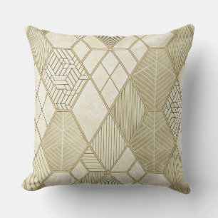 Elegantes goldenes Sechseck-Muster - Marmor 4 Kissen