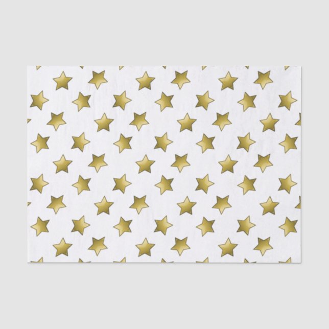 Elegantes goldenes Sternenmuster Seidenpapier (Vorderseite)