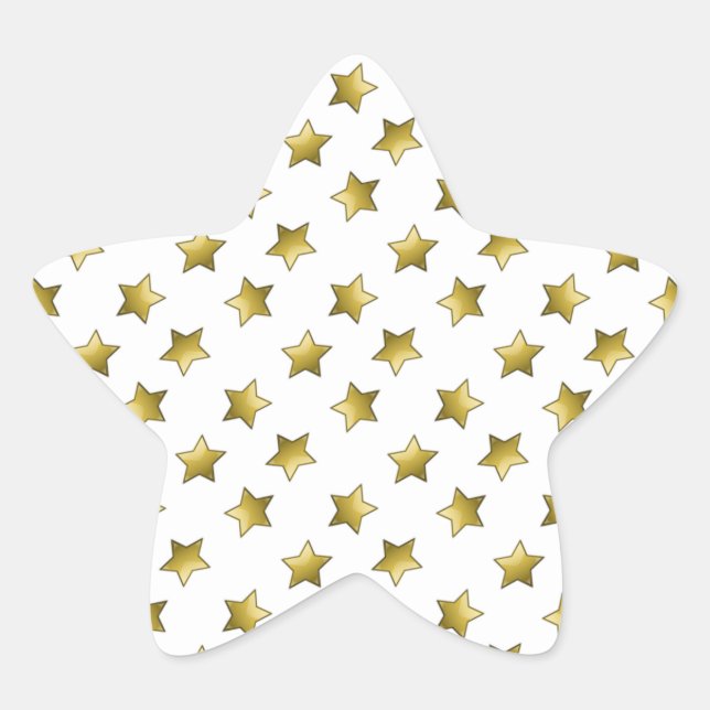 Elegantes goldenes Sternenmuster Stern-Aufkleber (Vorderseite)