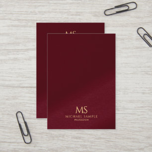 Elegantes goldenes Textmonogramm vertikale Mighty- Visitenkarte