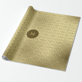 Elegantes goldenes und goldenes Quadrat Muster Wei Geschenkpapier