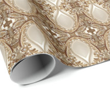 Elegantes goldenes verziertes Blumen-Geschenkpapie