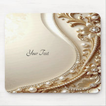 Elegantes goldenes verziertes Blumen-Mauspad