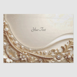 Elegantes goldenes verziertes Blumen-Seidenpapier Seidenpapier