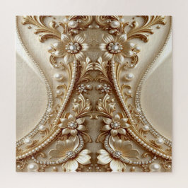 Elegantes goldenes verziertes Blumenpuzzle