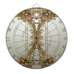 Elegantes goldenes verziertes Dartboard Dartscheibe